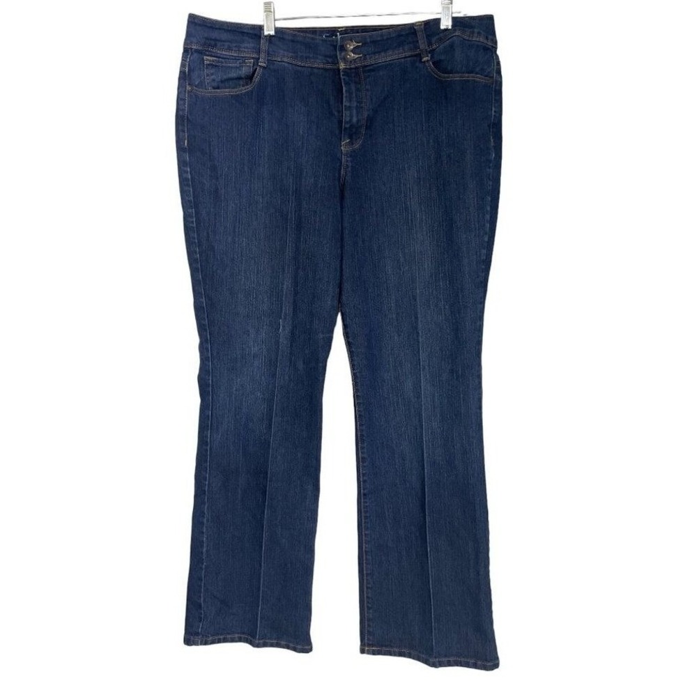 Style & Co. Womens Boot Cut Jeans Size 18 Blue Denim Cotton/Polyester/Spandex‎